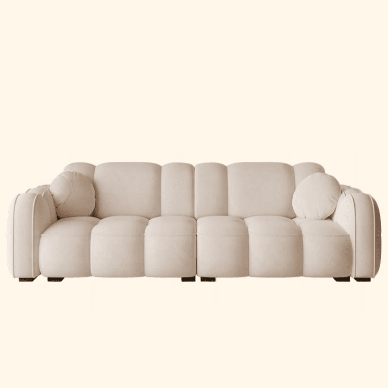 Trendy Solid Color Stain Resistant Standard Sofa in Dark Gray/Light Brown/Amber Color with Arm, 4-seater/Seats 3, and 2 Pillows - image 13