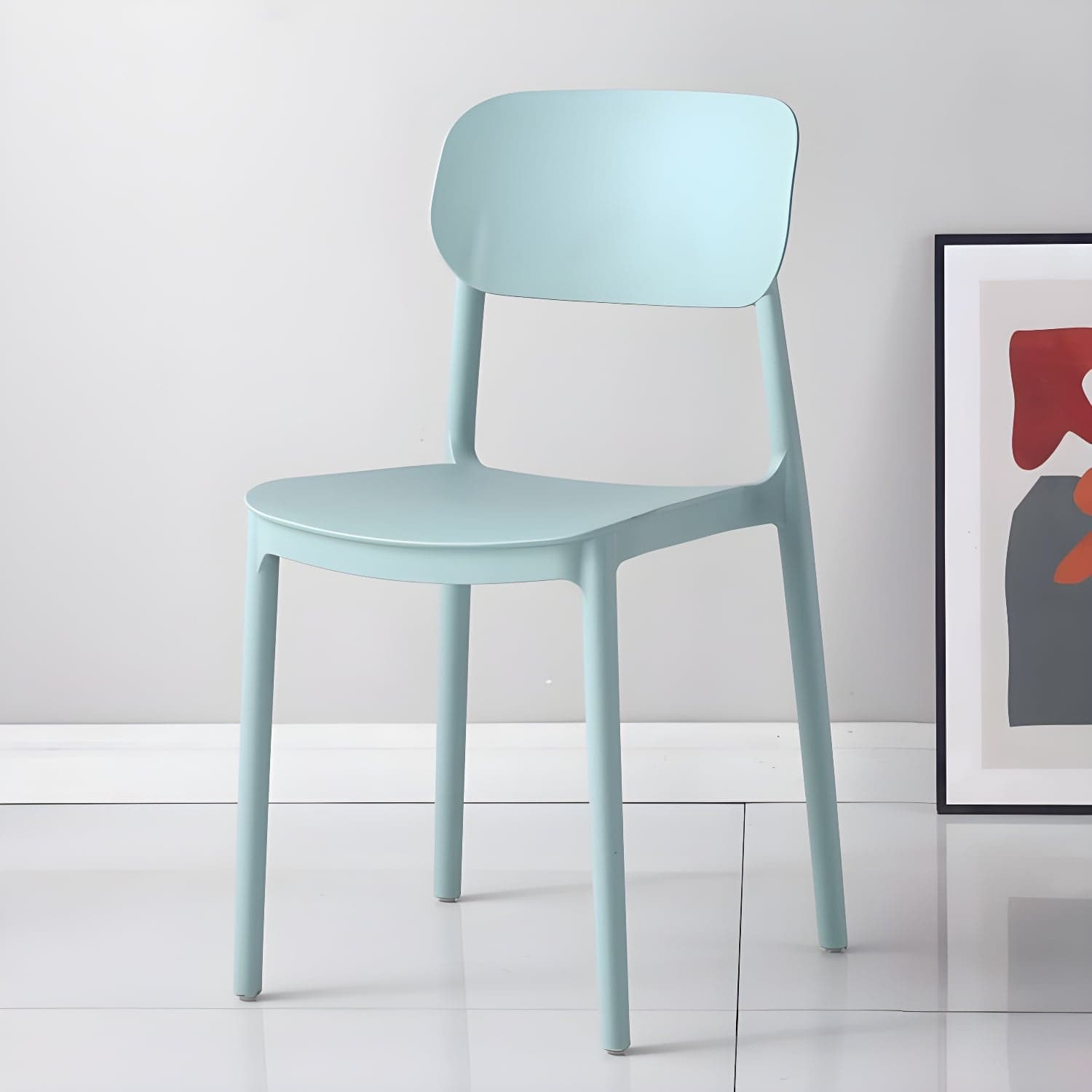 Stackable Scandinavian Style Side Chair with Low Back in Plastic & Acrylic - Armless - image 5