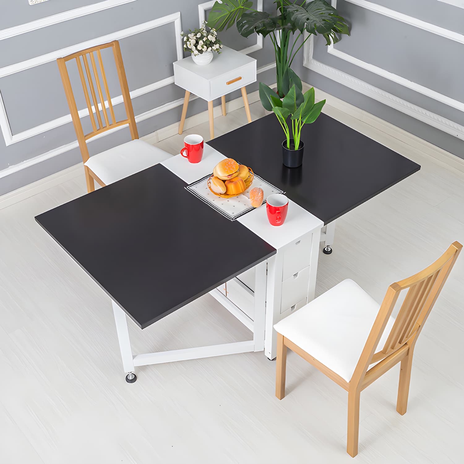 Modern Style Rectangle Solid Wood Drop-Leaf Dining Table, 59"L x 31.5"W x 29.5"H - image 11