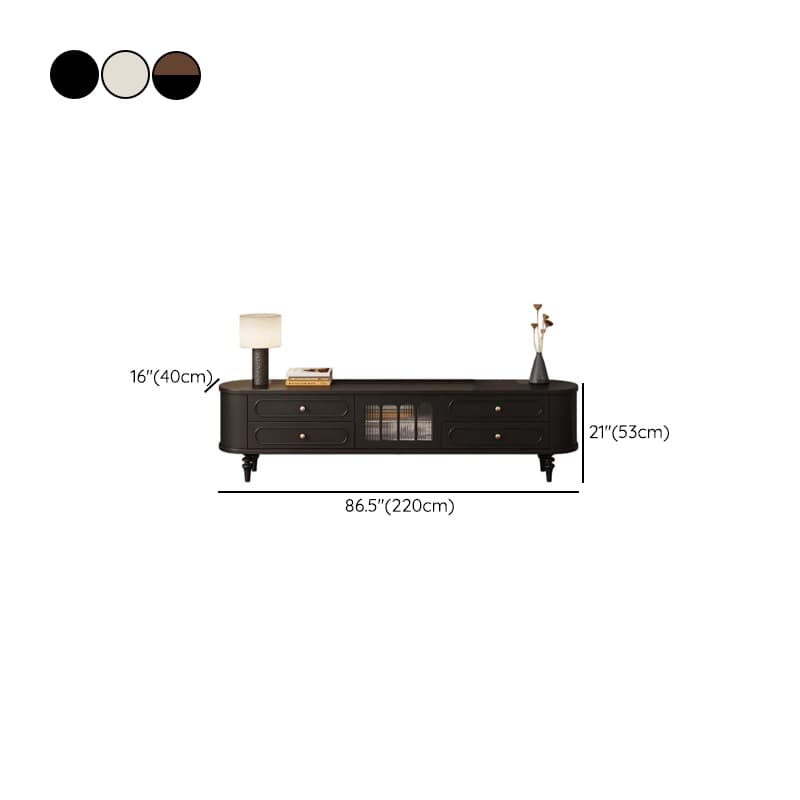 Modern Real Wood TV Stand with Shelf, 4 Drawers, Hutch, and Door - image 14