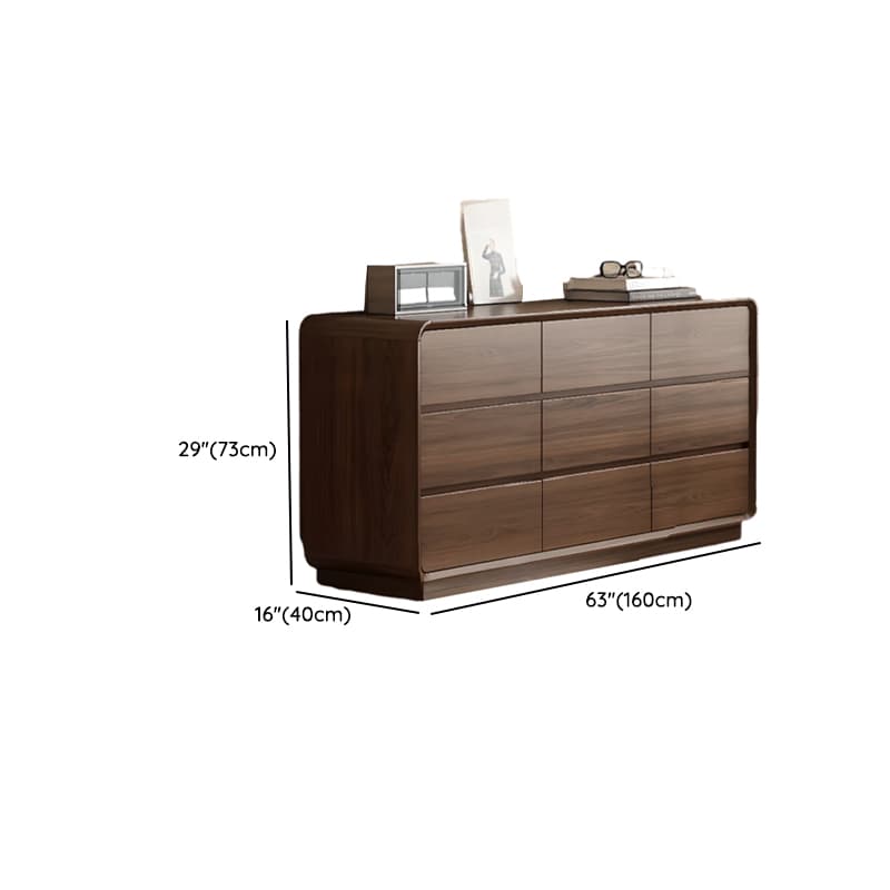 Cocoa Retro Rubberwood Console Dresser/Semainier with 6/9/5 Drawers, Horizontal/Vertical for Sleeping Quarters - image 16