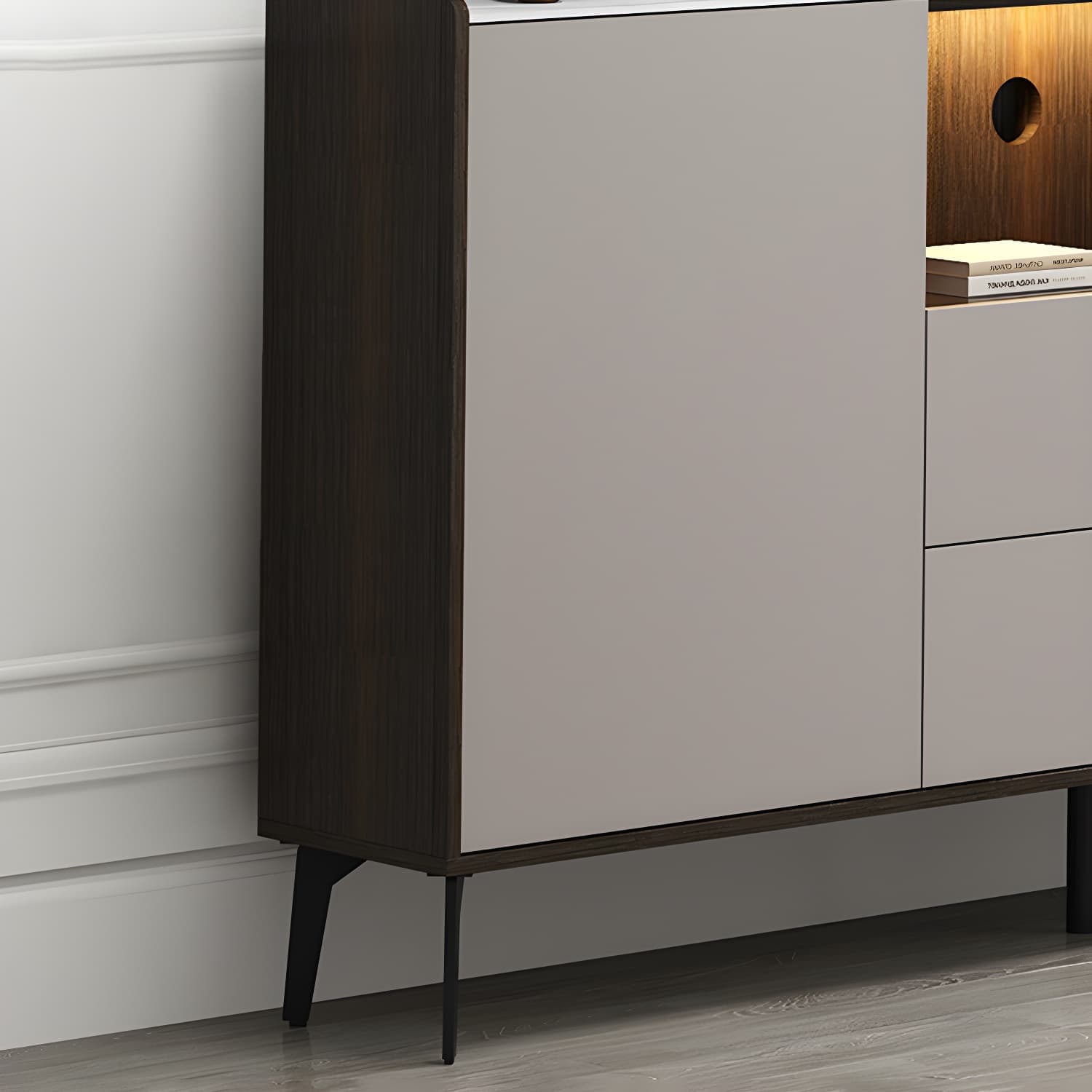 Contemporary Style Stone TV Stand 2 Doors and 2 Drawers TV Cabinet - image 9