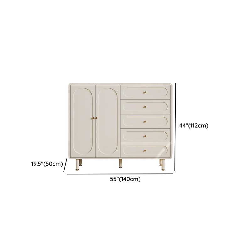 Chalk Casual Composite Wood Combo Dresser with 5 Drawers, Hutch, 3 Interior Shelves, Horizontal/Vertical - image 26