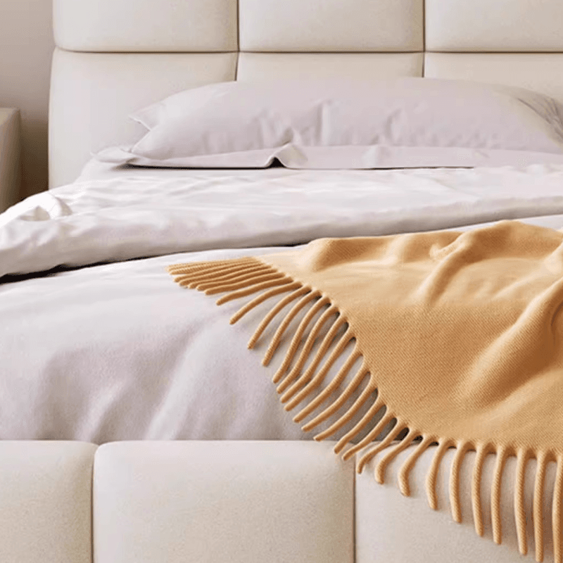 Solid Color Synthetic Leather Storage Bed with Sponge Upholstery for Living Room - image 10