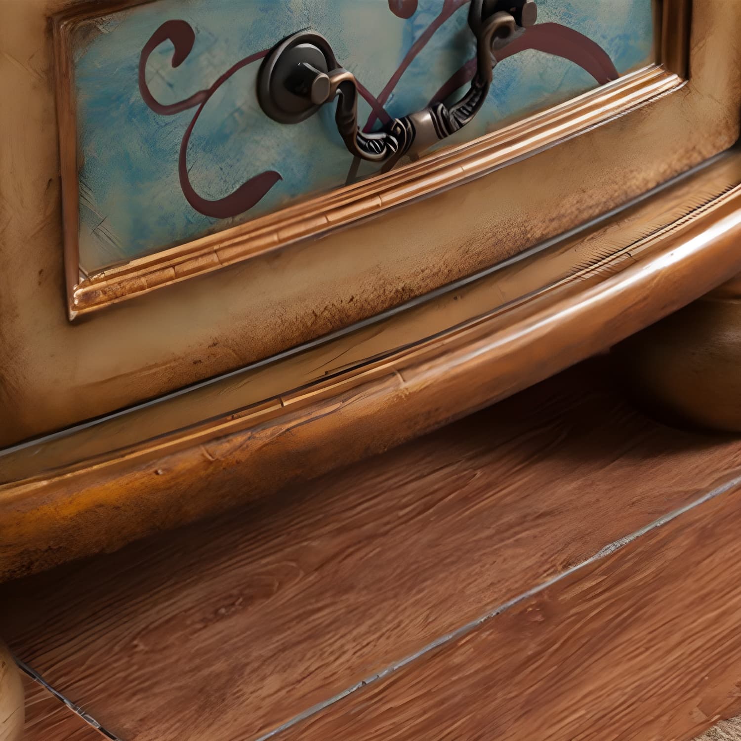 Industrial Distressed Wood Storage Cabinet 2 Doors Rectangle Accent Cabinet - image 14