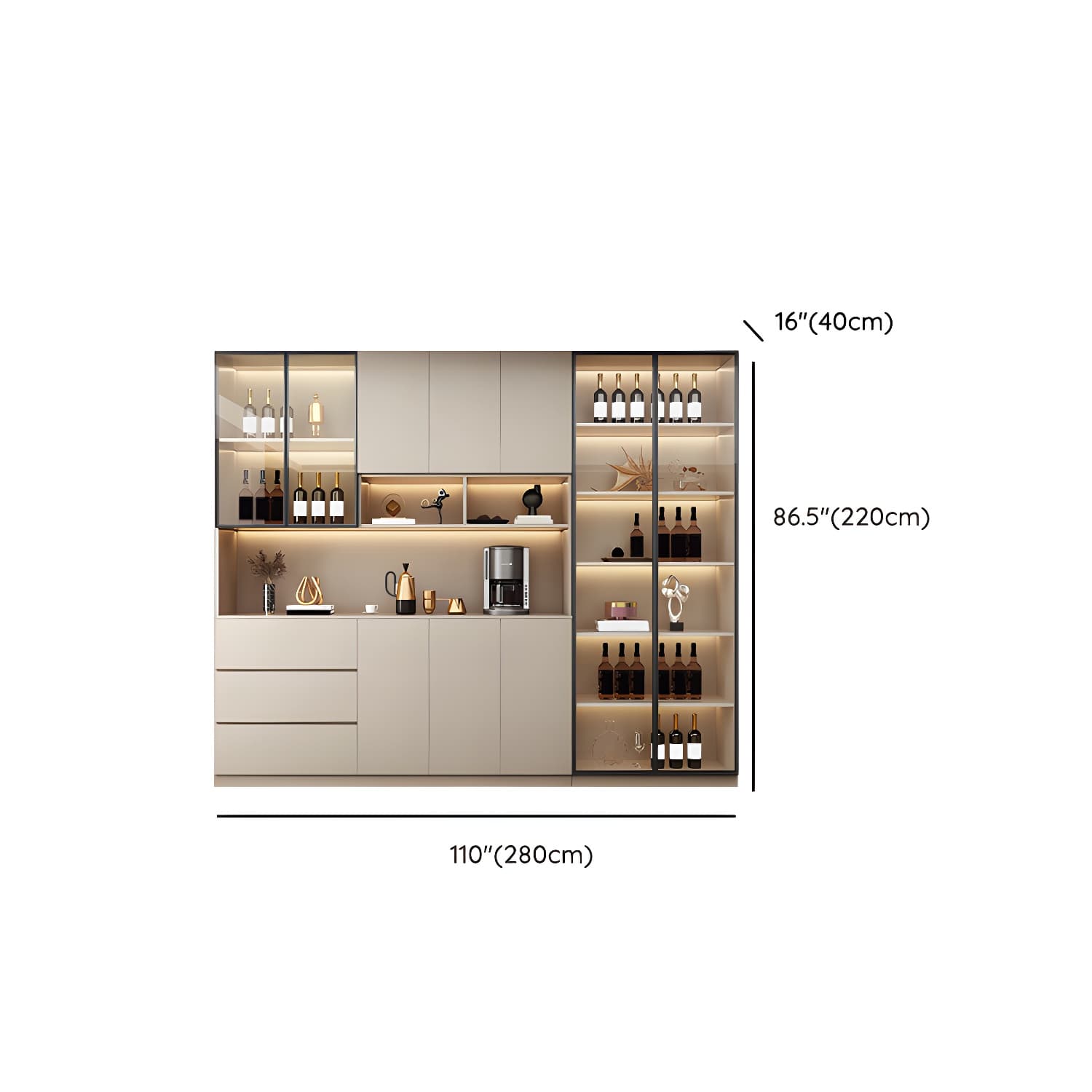 Modern Wood Cabinet with Glass Doors and Non-adjustable Shelves - image 22