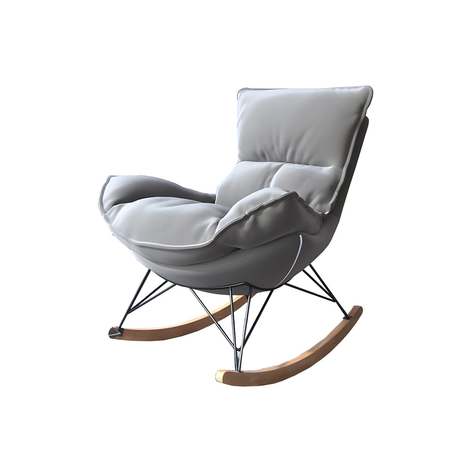 Contemporary Rocking Chair Solid Wood Rocker Chair with with Seat Cushion - image 10