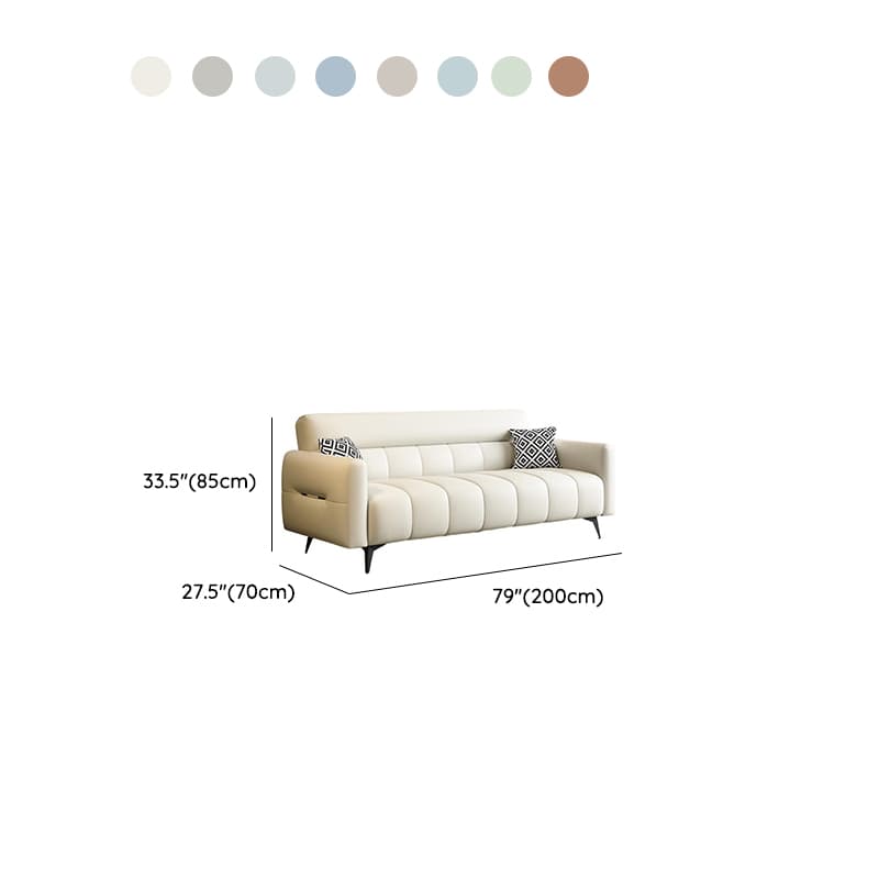Trendy Solid Color Scratch-immune Convertible Sofa in Grey/Cerulean/Light Green with Arm, Seats 3/4-seater/2 People, and 2 Pillows - image 17