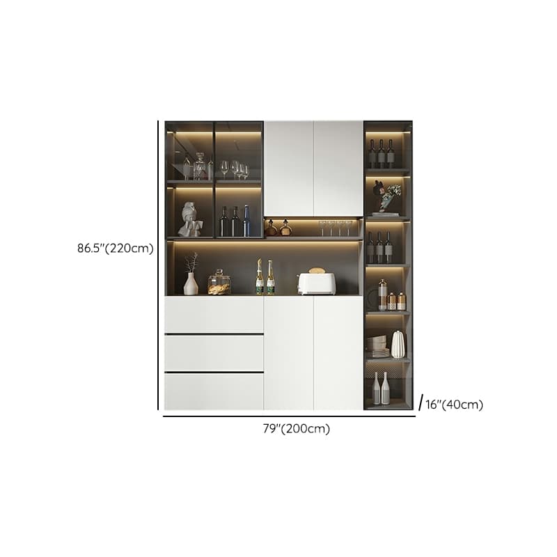 White Modern Buffet Cabinet with Cabinets and Shelves, Full Assembly Needed - image 22