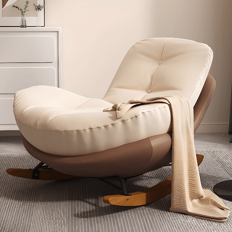 Stationary Upholstered Rocking Chair with Cushioned Rear in a Scandinavian Style, Footstool Included/Not Included - image 8