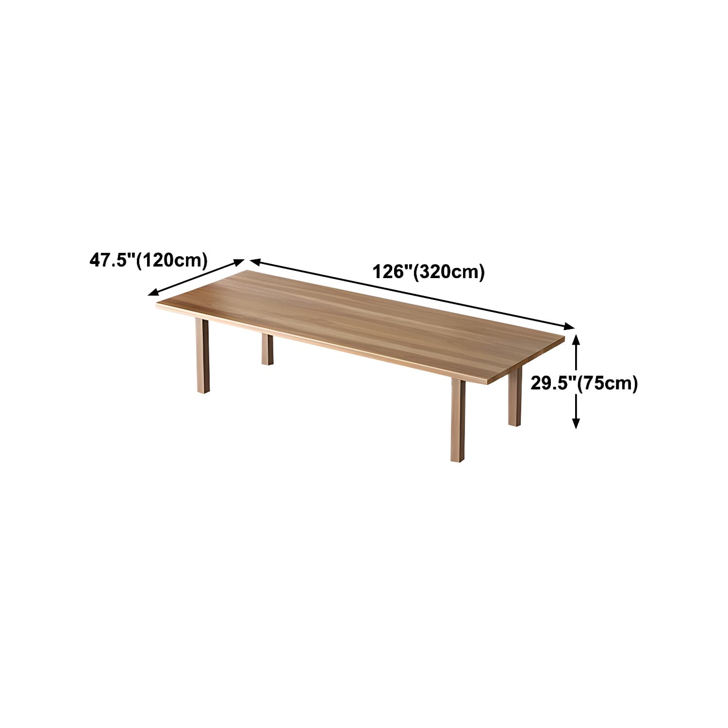 Modern Solid Wood Table for Restaurant Rectangle Brown Dining Table with 4 Legs - image 23