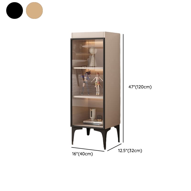 Simple Rectangular Standalone Accent Cabinet with Closet, Laminate Countertop, Glazed Door, and Sand Top - image 8