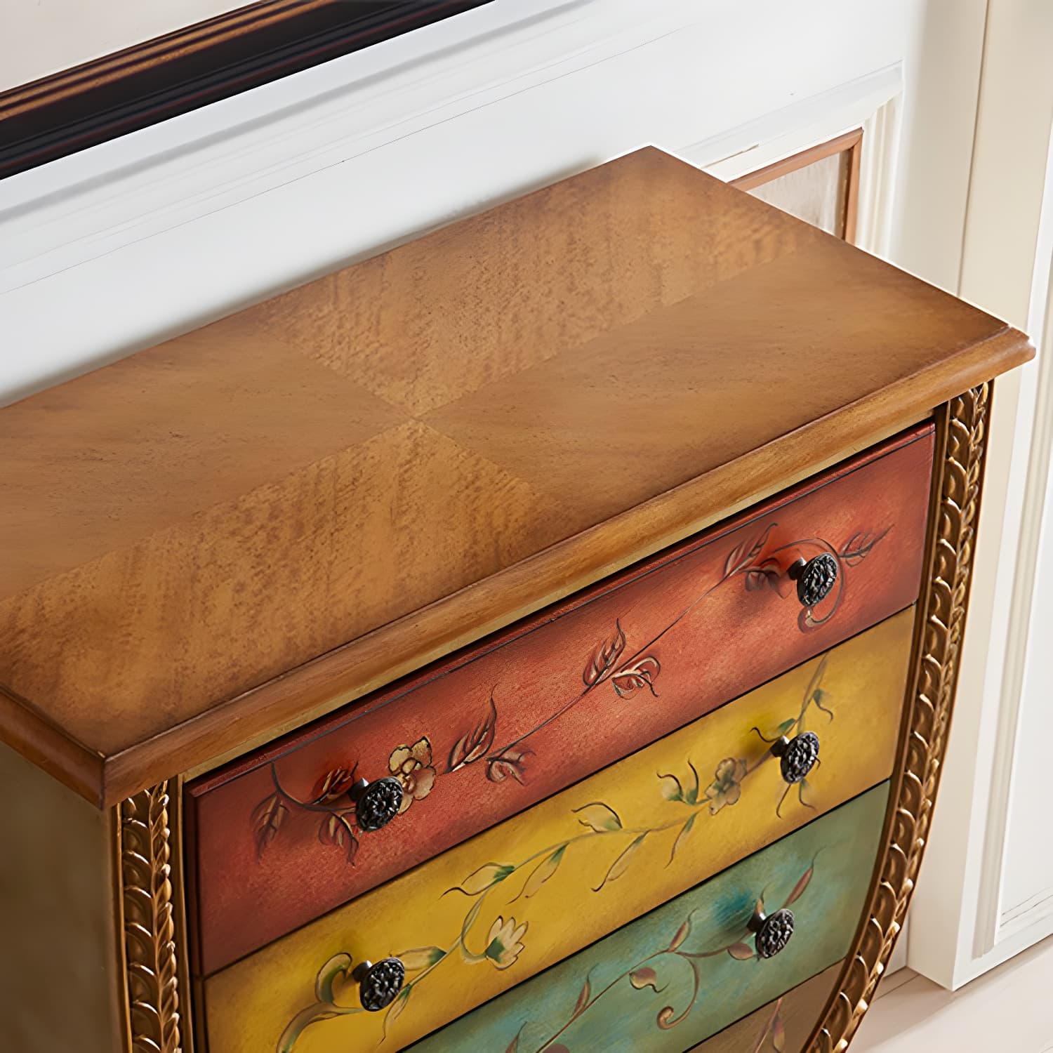 Rustic Wood Chest Vertical Chest with Drawers for Living Room - image 16
