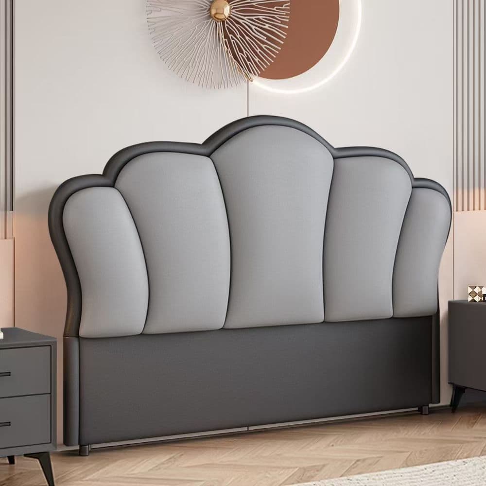 Modish/Sumptuous Style Panel Headboard in Timber with No Distressing for King/Queen/Full Bed, Featuring Sponge Upholstery Fill and Free-standing Standard Installation at Standard Height