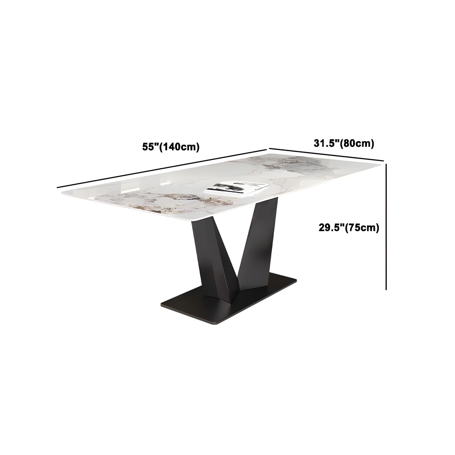 Modern Rectangle Sintered Stone Table Set 1/4/5/7 Pieces Dining Set - image 9