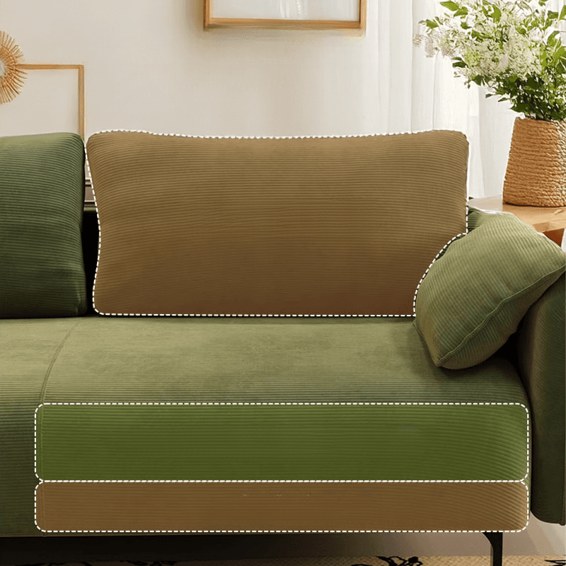 Modern Solid Color Tear Resistant Standard Sofa/Loveseat in Black/Ivory for 3-seater/Seats 2 - image 6
