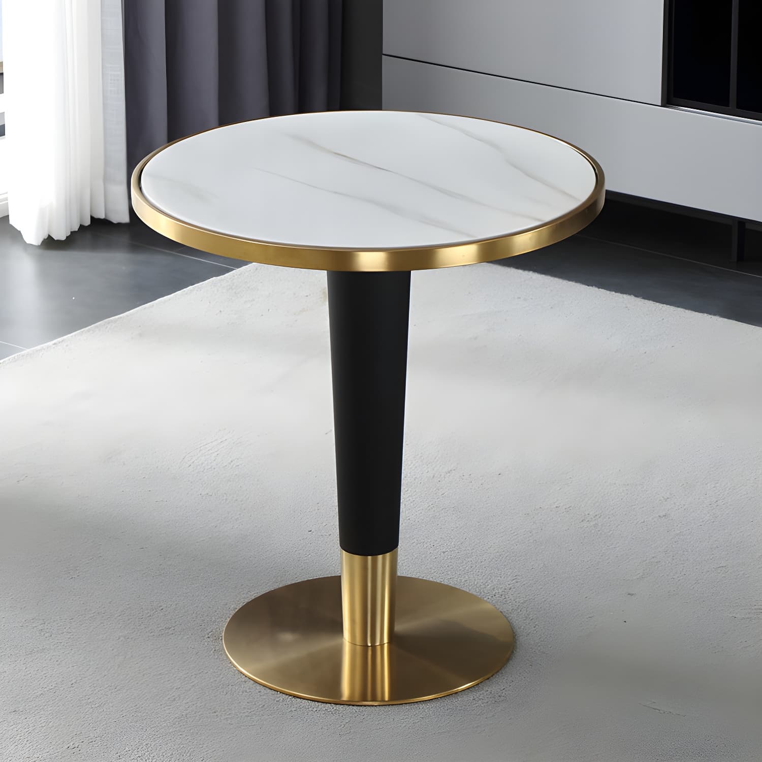 Sintered Stone Three-Color Dining Table Luxury Tulip Base Table for Dining Room