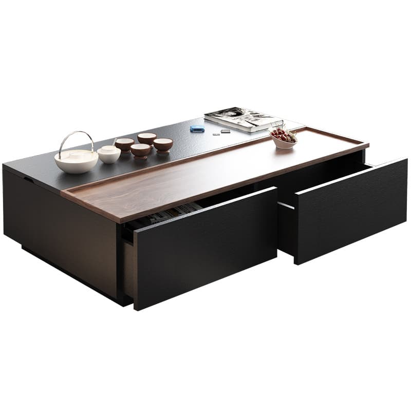 Modern Lift Top Wood Coffee Table with 2 Drawers and Trunk Storage - image 10