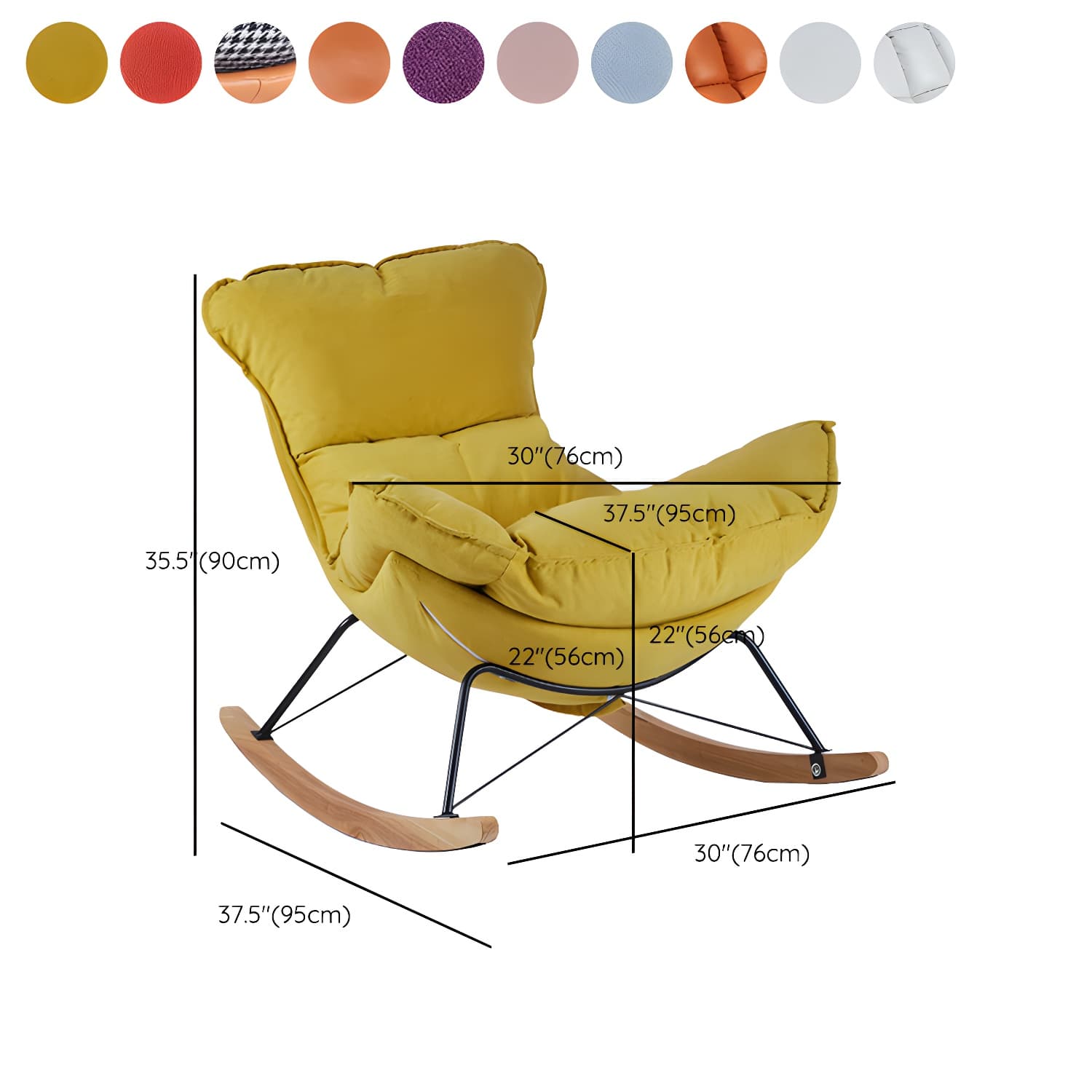 Modern Leather Rocking Chair Removable Cushions Rocker Chair for Drawing Room - image 21