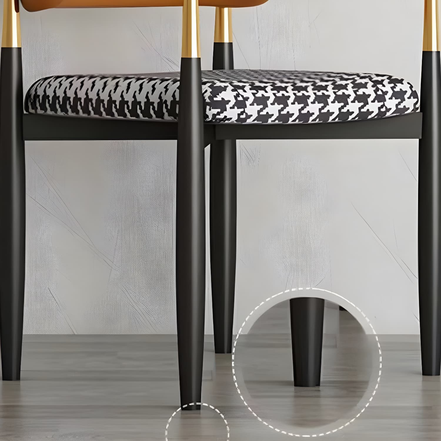 Upholstered Dining Chair Glam Style Open Back Dining Armchair for Indoor - image 19