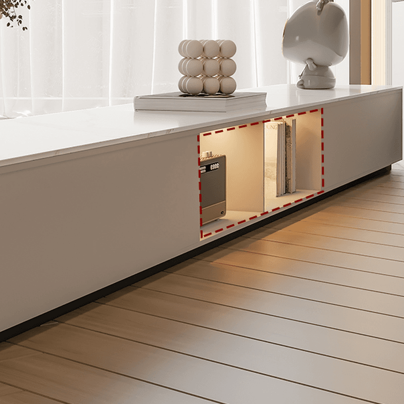 Rectangle Parlor TV Stand with Light and Gate Door - image 7