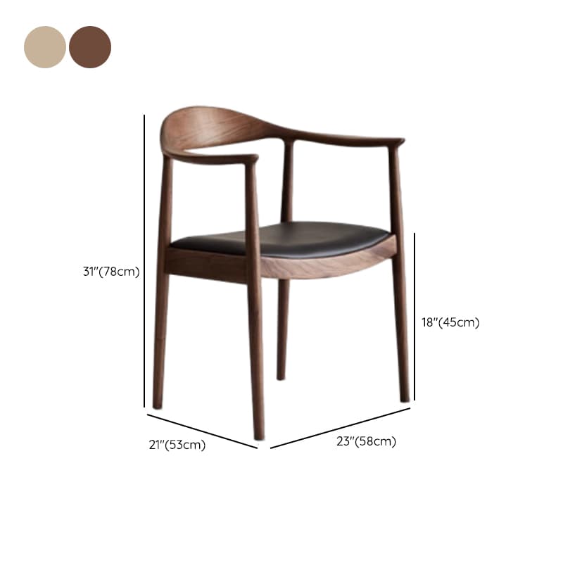 Scandinavian Timber Outlined Leatherette/Linen Firm Arm Chair with Exposed Back and Armrest - image 15