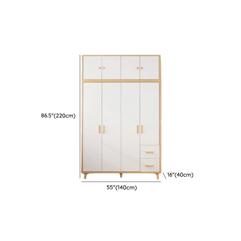 Natural Finish Self-supporting 2-Drawer Wardrobe in Solid and Manufactured Wood - image 28
