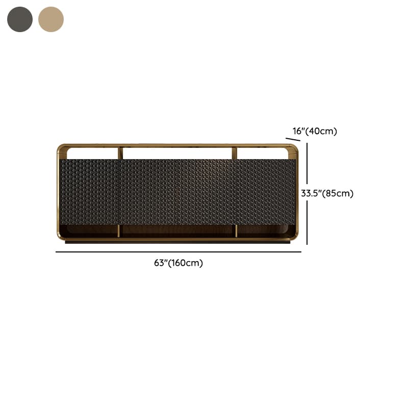 Self-supporting Metal Framed Wood Sideboard with Extreior 3 Shelves and a Counterboard in a Lavish Style - image 9