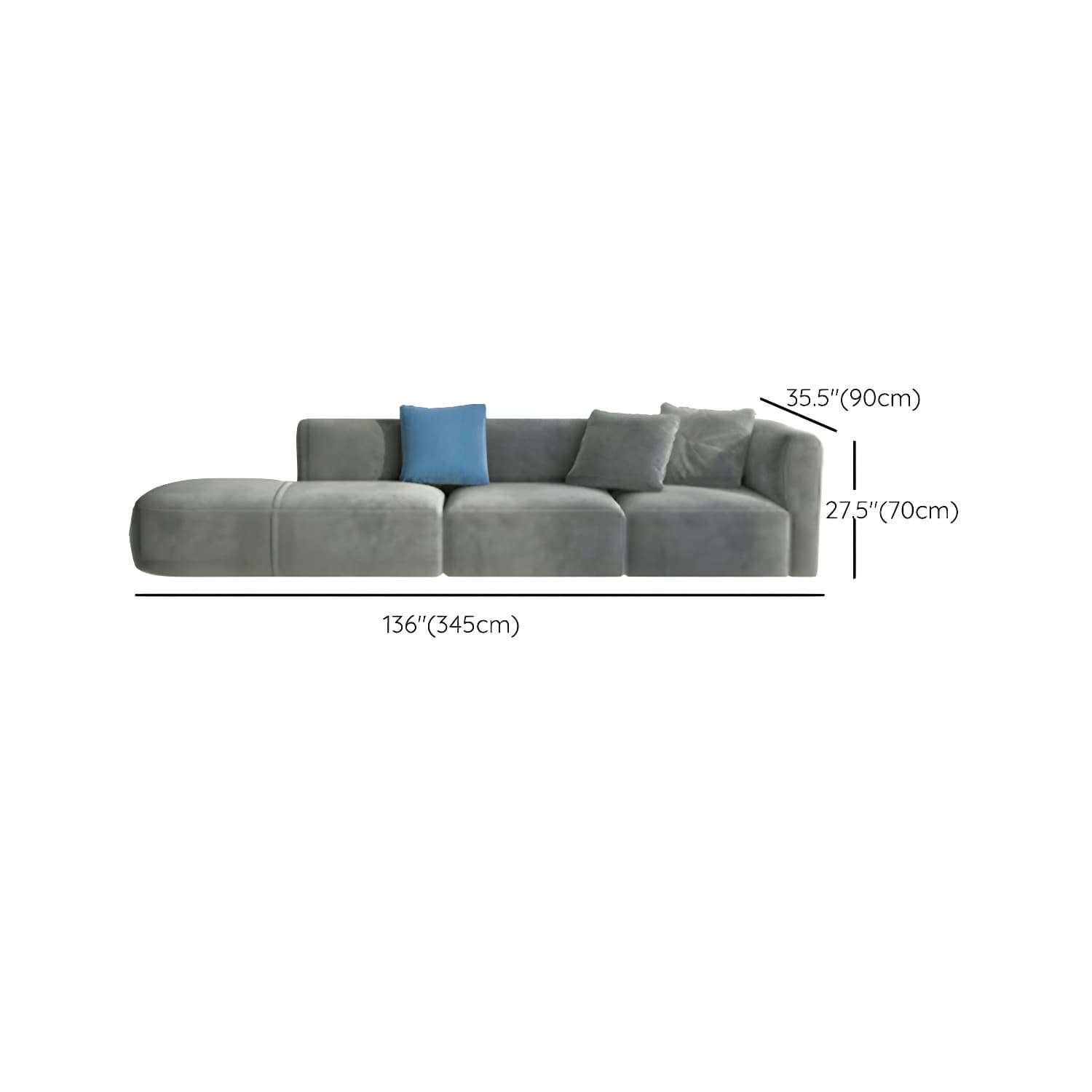 Flannel Upholstered Sectional Sofa in 2 Piece Set - Cozy, Stylish and Comfortable - image 22