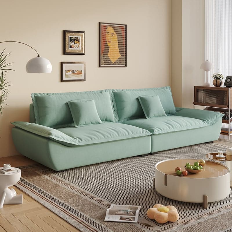 Modish Solid Color Stain Resistant Standard Sofa/Loveseat for 3-seater/4-seater/5 Person with 2 Pillows - image 8