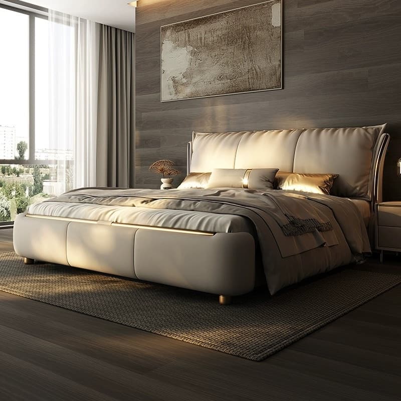 Light Gray Luxurious Solid Color Storage Bed/Platform Bed with Pine Wood Frame for Living Room - image 4