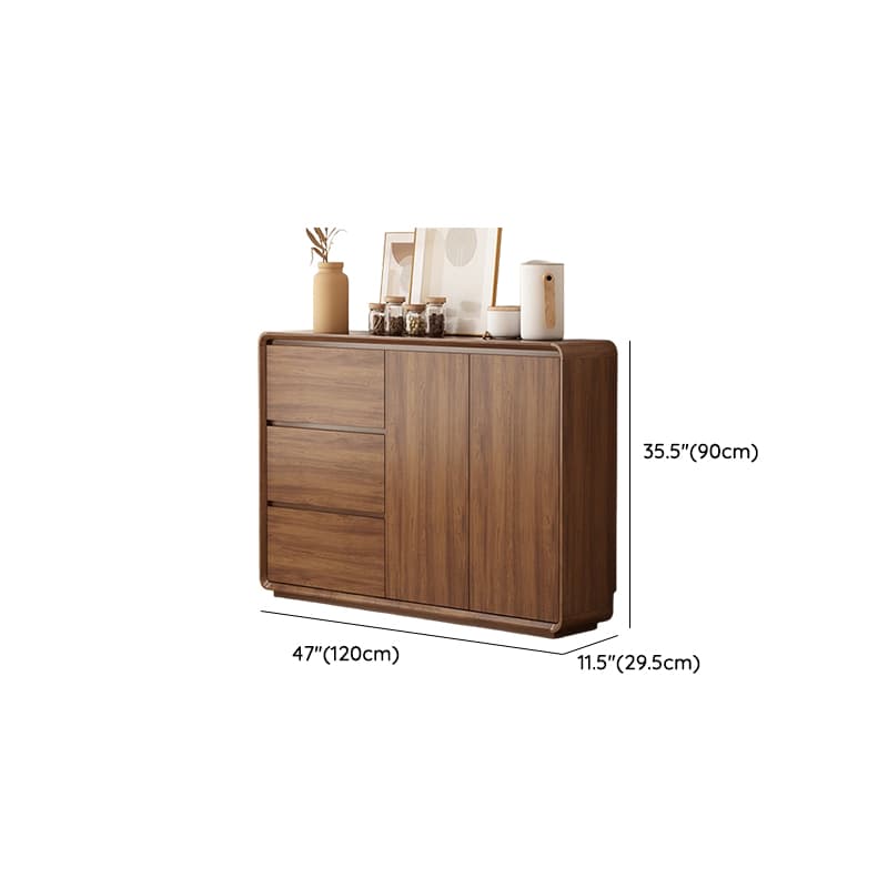 Sepia Simplistic Sideboard with 3 Drawers, Standard Size, Adjustable Shelving, and Multiple Doors Storage Cabinets - image 16