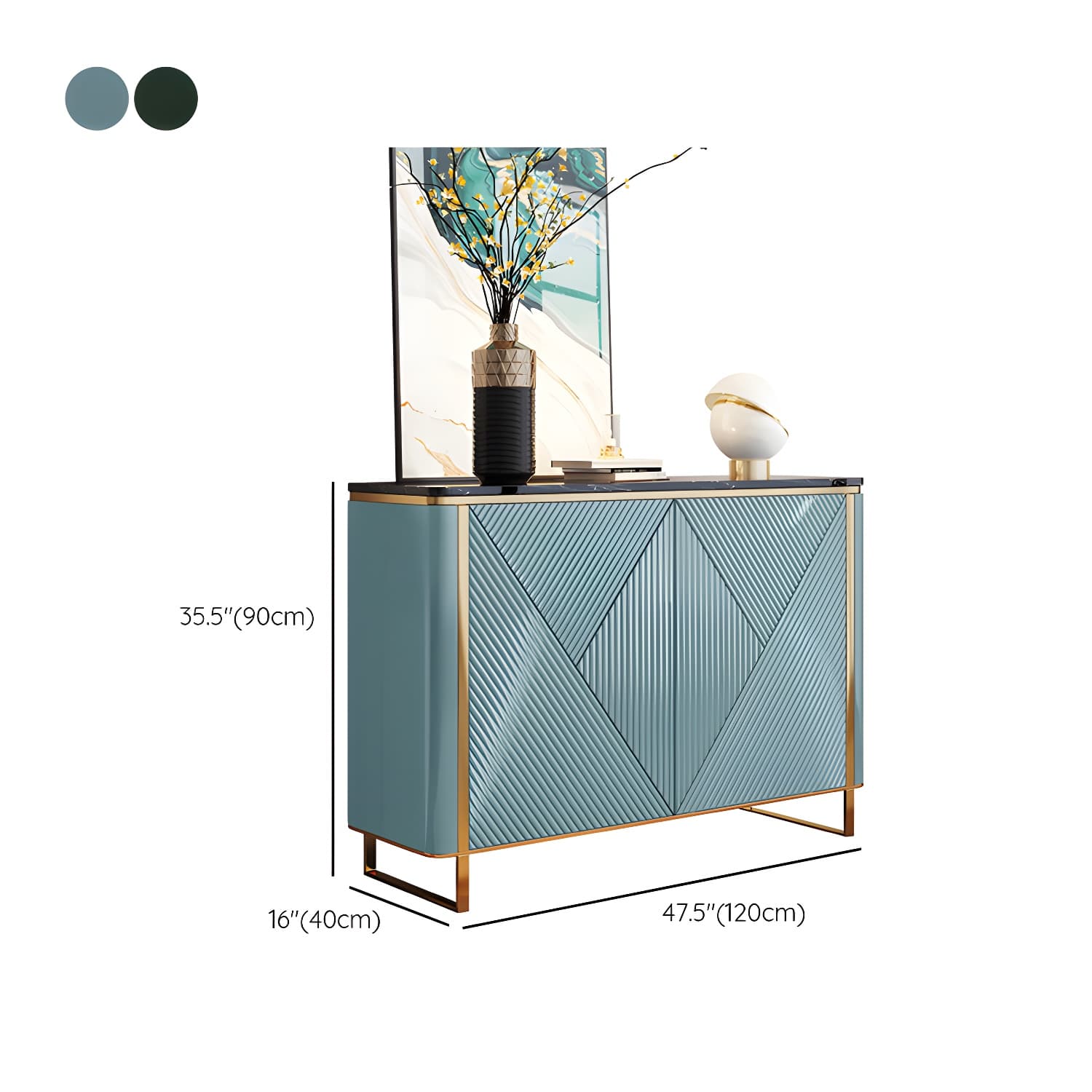 Modern & Contemporary Side Board Stone Credenza with Cabinets - image 13