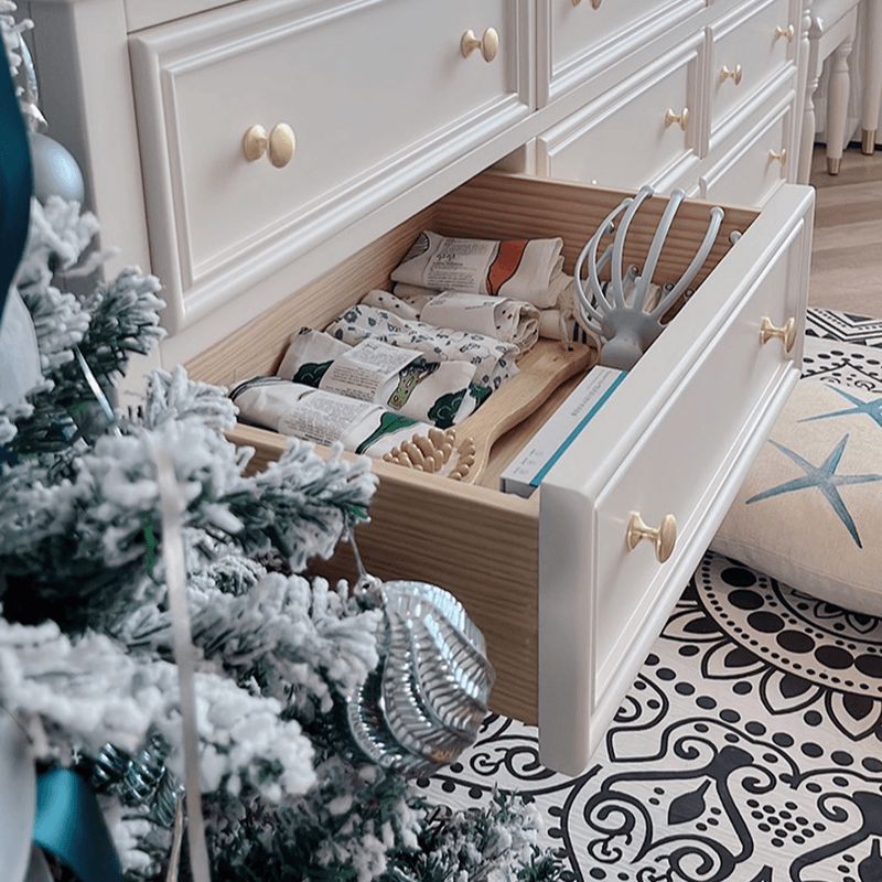 White Simplistic Solid+Composite Wood Double Dresser/Lingerie Chest with 9/8/4 Drawers Horizontal/Vertical - image 4
