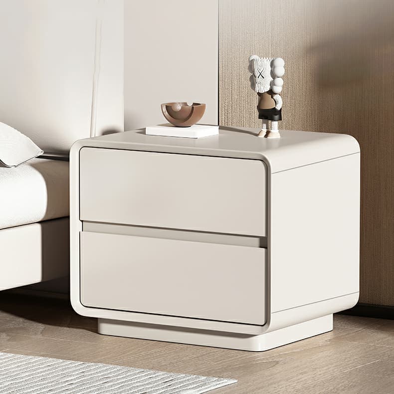 Modern Solid Wood Frame Nightstand with Silent Slide Drawers for Bedroom - image 4
