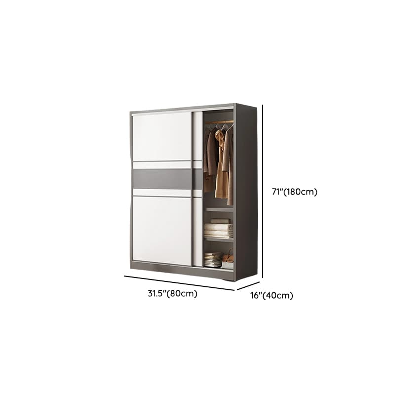 Minimalist Manufactured Wood Cabinet Armoire with Soft Close Door, Interior Shelves, and Clothing Rod - image 21