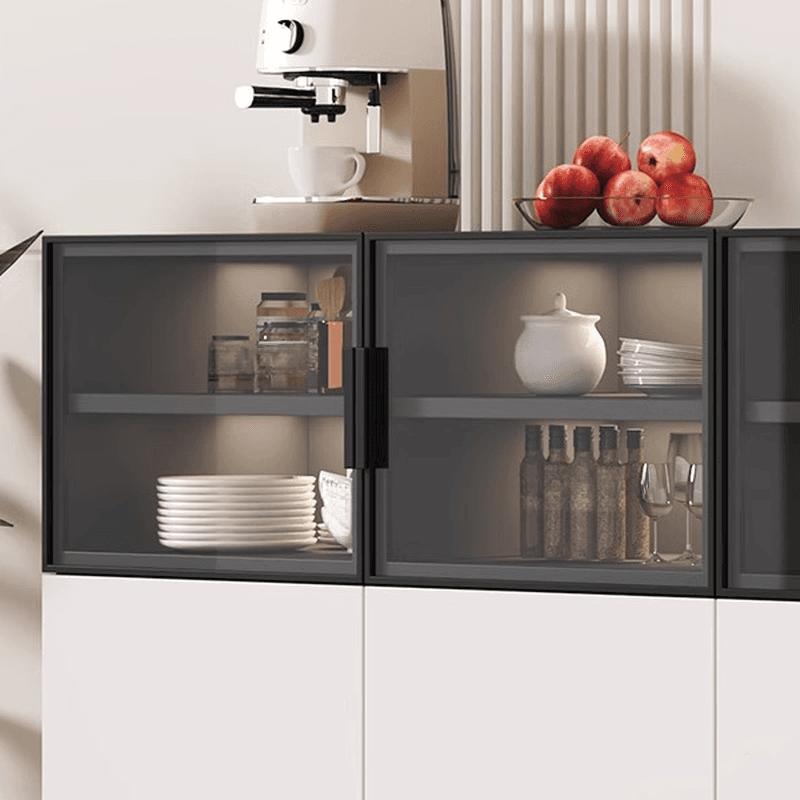 Modern Sideboard with Cupboard in Narrow/Standard/Wide Sizes, Larder Storage, Manufactured Wood Countertop, Glazed Door, and Alterable Shelf - image 5