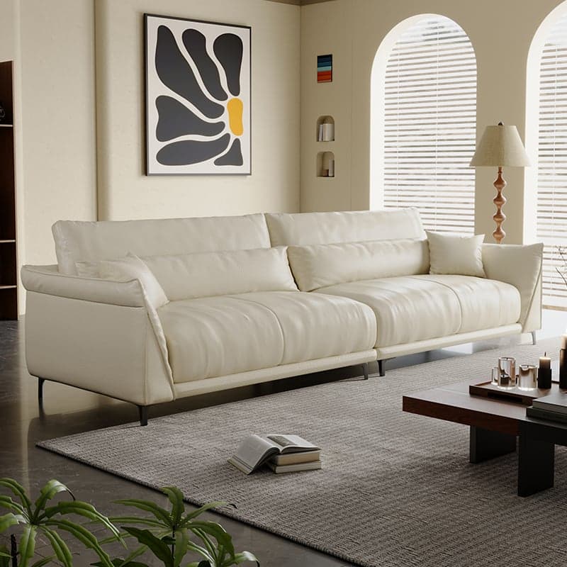 Drawing Room Standard Sofa in Pu Leather/Flannel with Blush/Mocha/Amber Color and Armrest - image 5