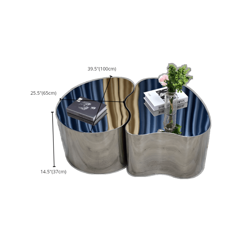 Silver Alloy Irregular/Circular-shaped Accent Table for Small Spaces - image 22