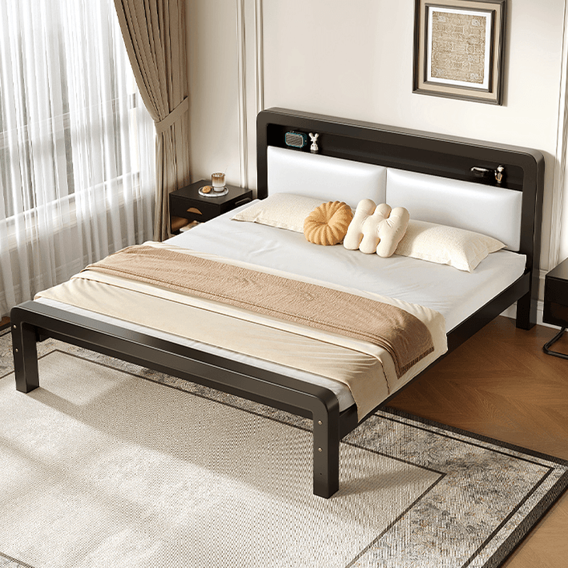 Minimalist Solid Color Storage Bed with Iron Frame and Leg for Living Room - image 6