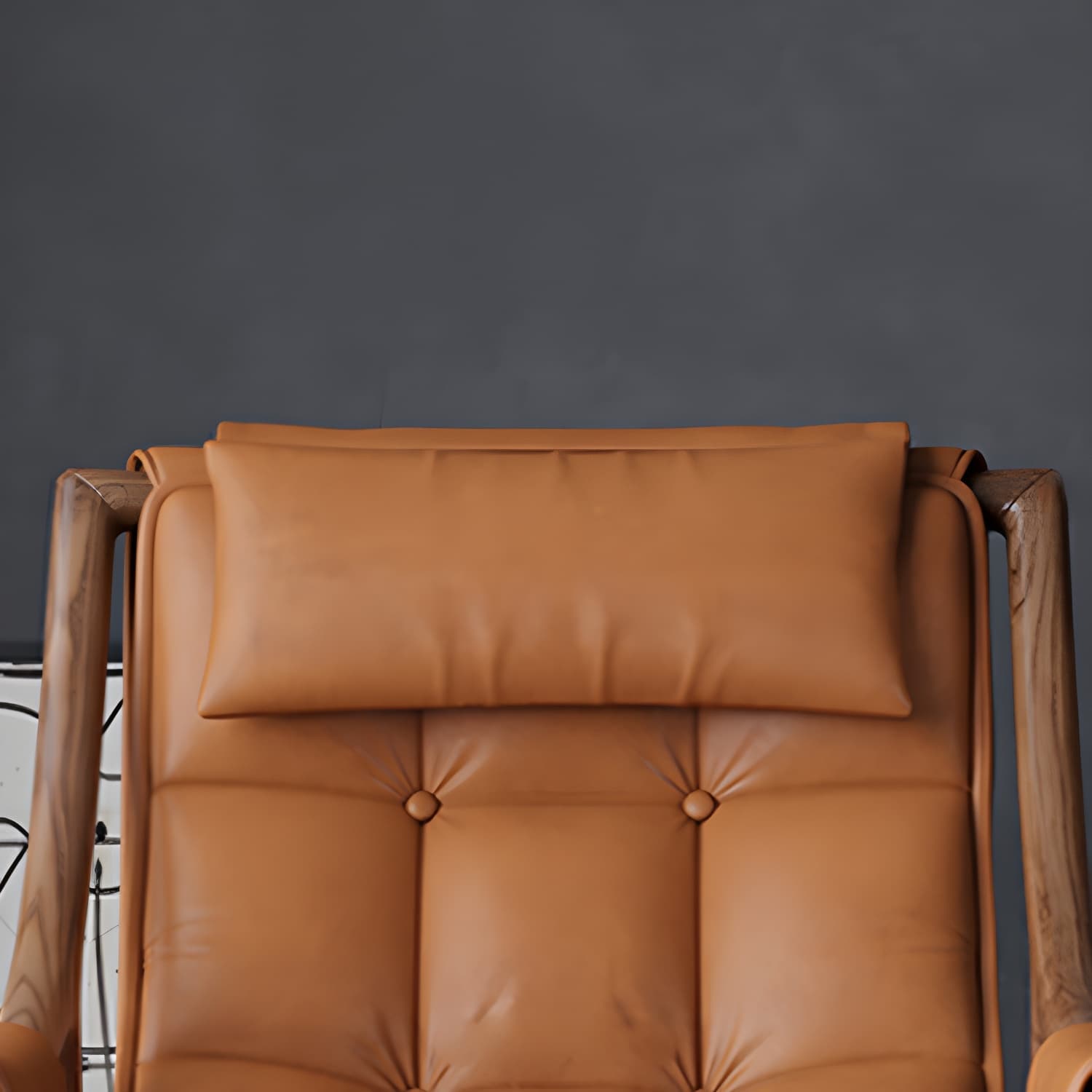 Mid-Century Modern Rocking Accent Chair in Solid Wood with Tufted Cushions - image 7