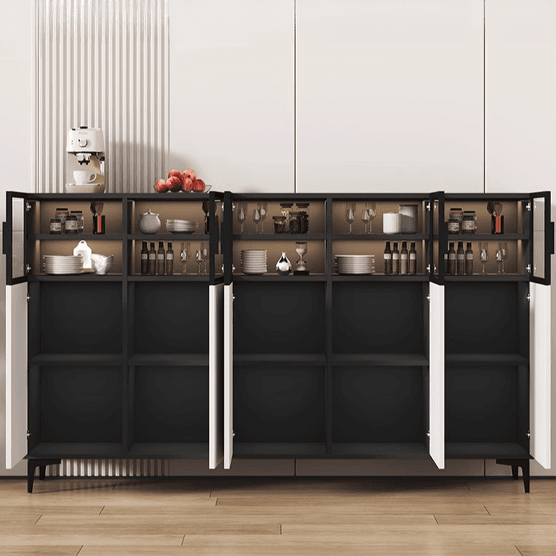 Modern Sideboard with Cupboard in Narrow/Standard/Wide Sizes, Larder Storage, Manufactured Wood Countertop, Glazed Door, and Alterable Shelf - image 4