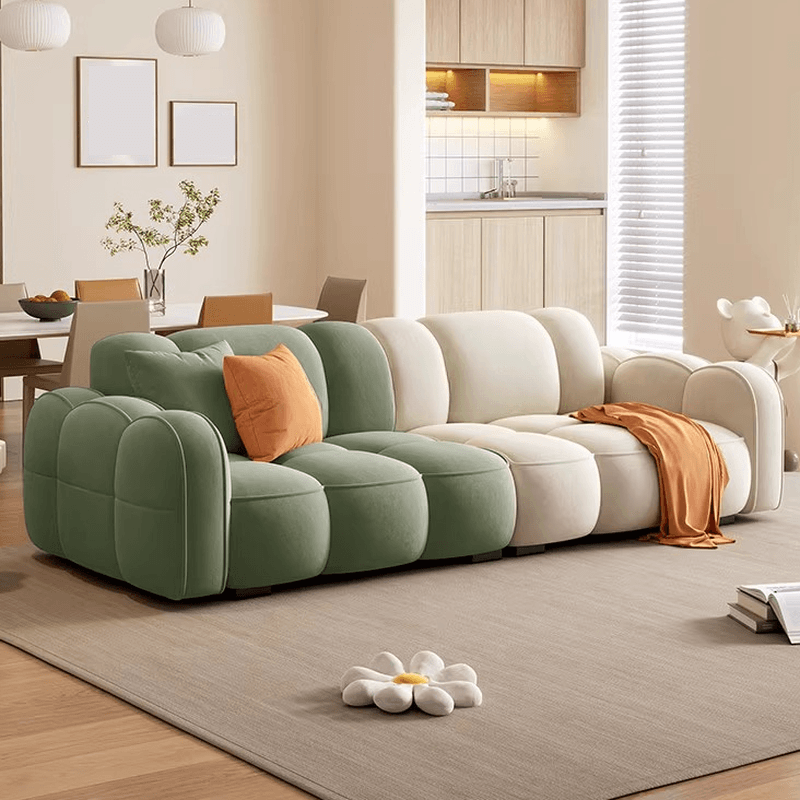 Standard Sofa/Loveseat in Flannel with Rose/Butter Color/Light Green Upholstery and Armrest