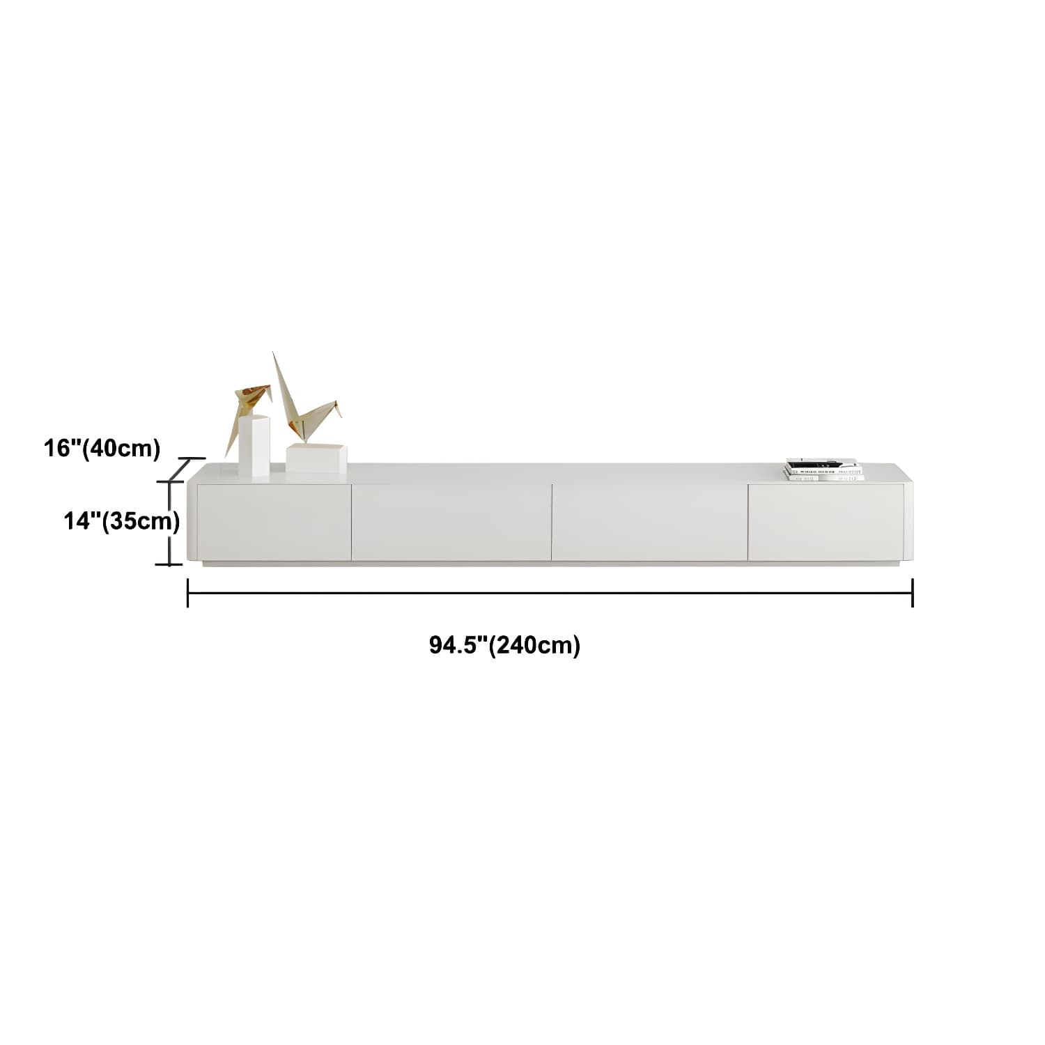 Scandinavian TV Console, White TV Stand with Drawers for Living Room - image 17