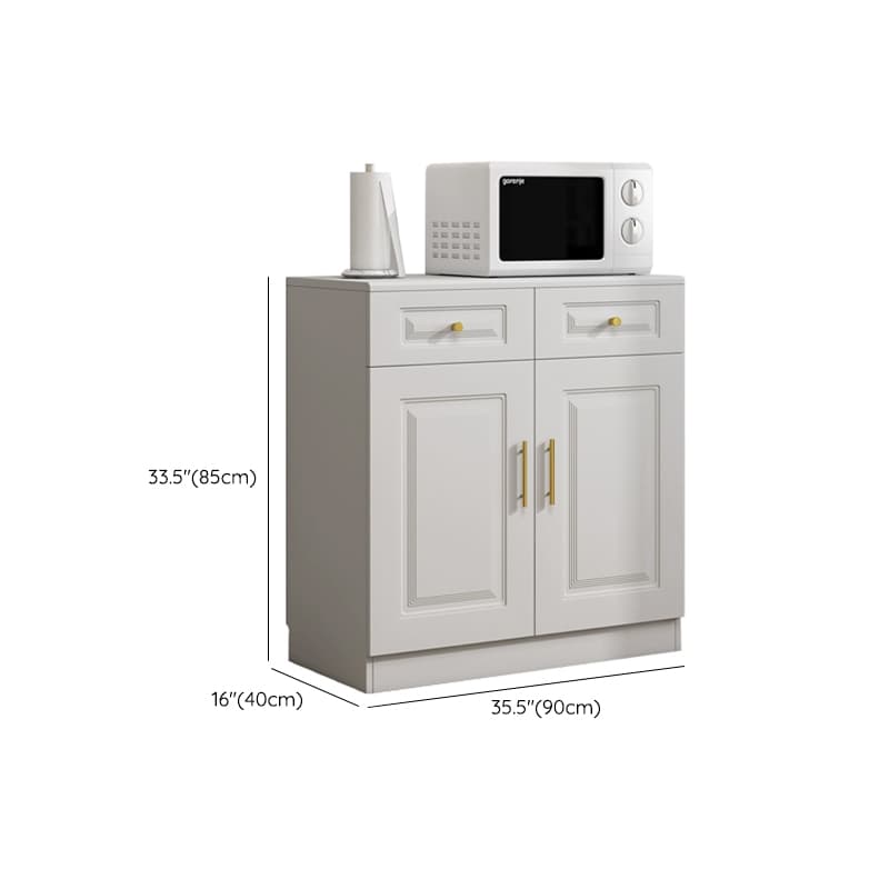 Glam White Wood Sideboard with Storage Cabinets and Included Adjustable Shelving - image 22