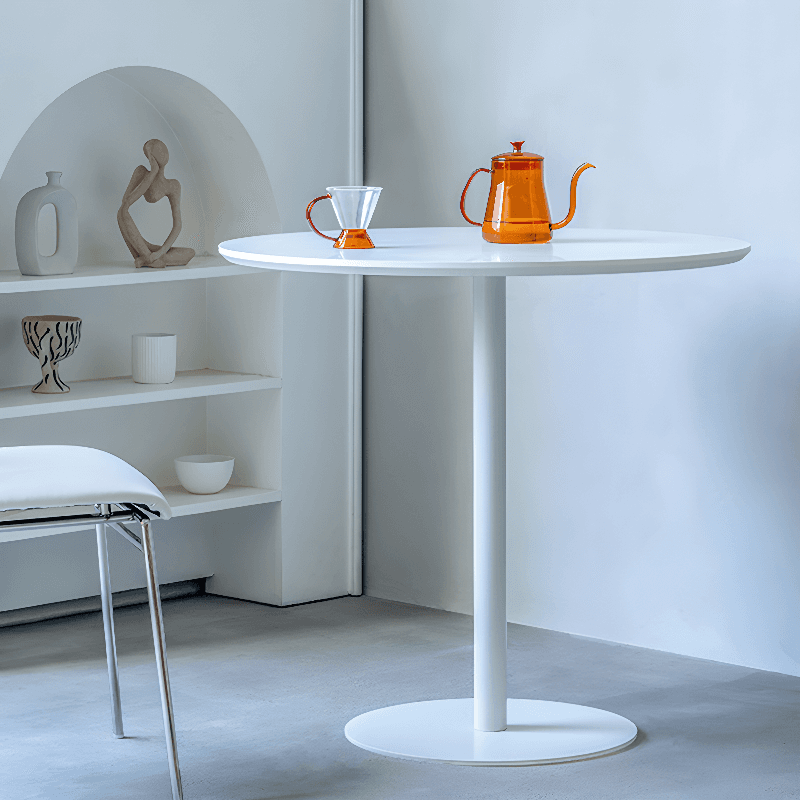 Circular-shaped/Square Standard Height Dining Table for 2 People with Fixed Table Top in a Minimalist Style - image 4