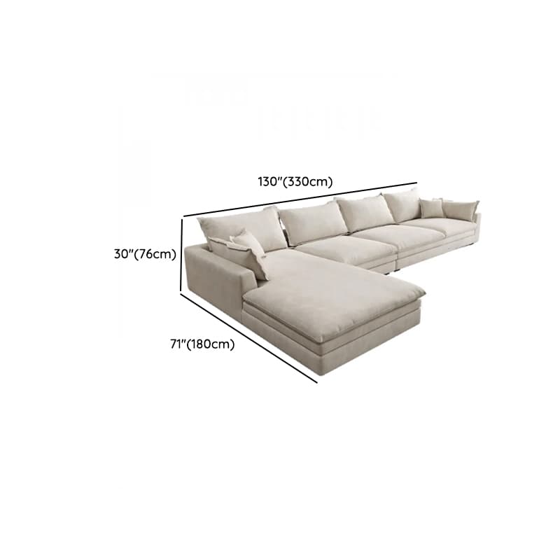 Chalk Flannel Upholstered Sofa Couch with Arm in a Modern Style - image 16