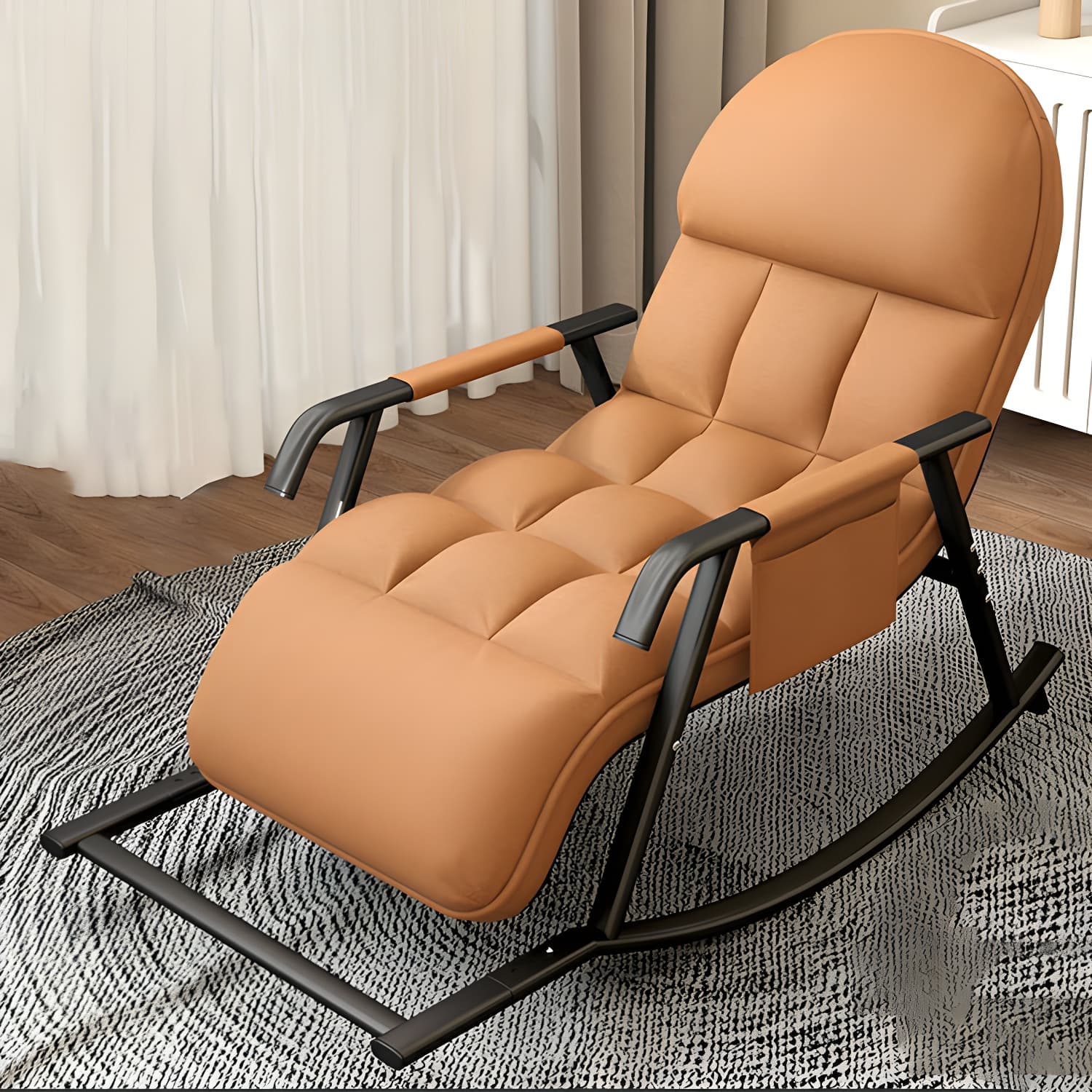 Elegant Modern Upholstered Rocking Chair - Stylish Home Decor with Fun Freshness - image 19