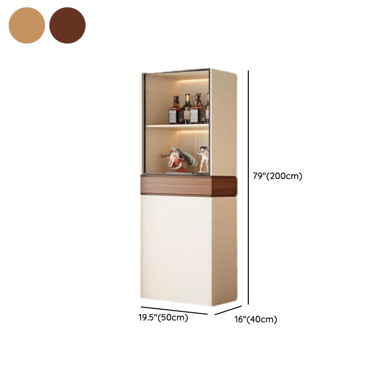 Rectangular Detached Accent Cabinet with Damp-proof, Scratch-immune Glazed Door in Chalk/Sepia and Soft Close Drawer - image 20