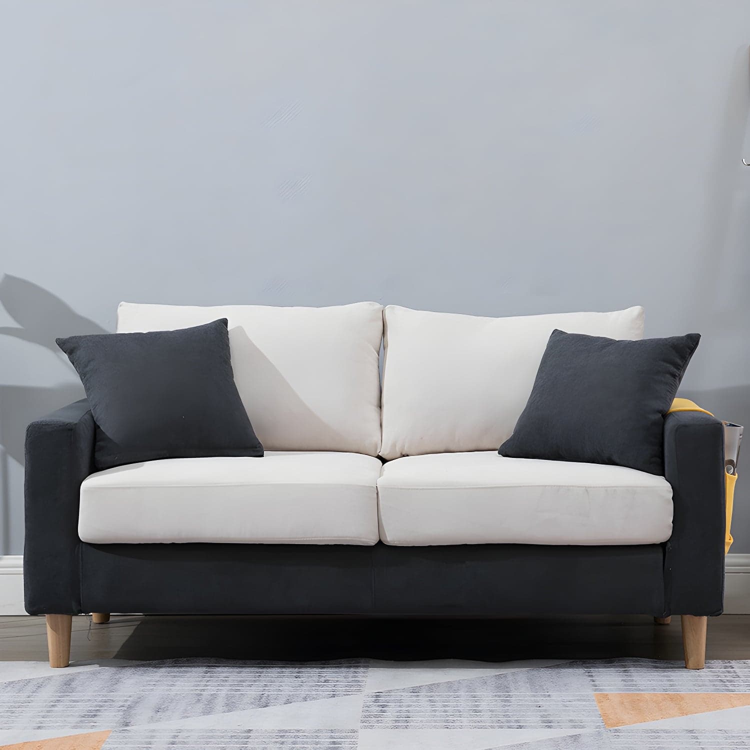 Beige Modern Farmhouse Cushions Standard Sofa 21.65"High Square Arm Sofa - image 10